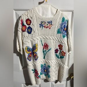 Colorful Floral Knit Sweater